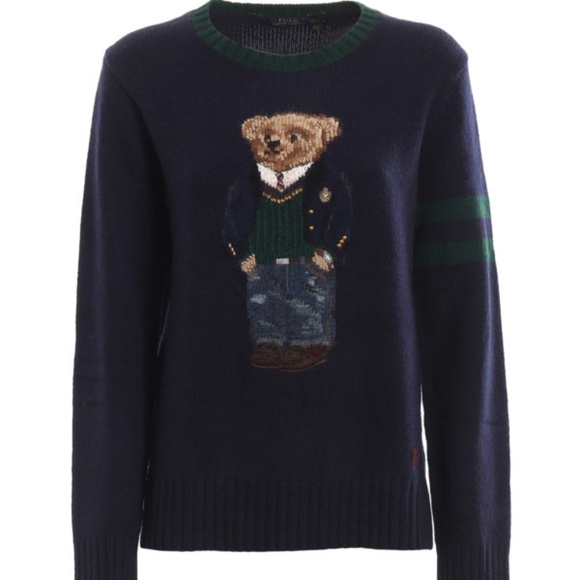 Polo Ralph Lauren Bear Sweater Navy - Picture 1 of 6